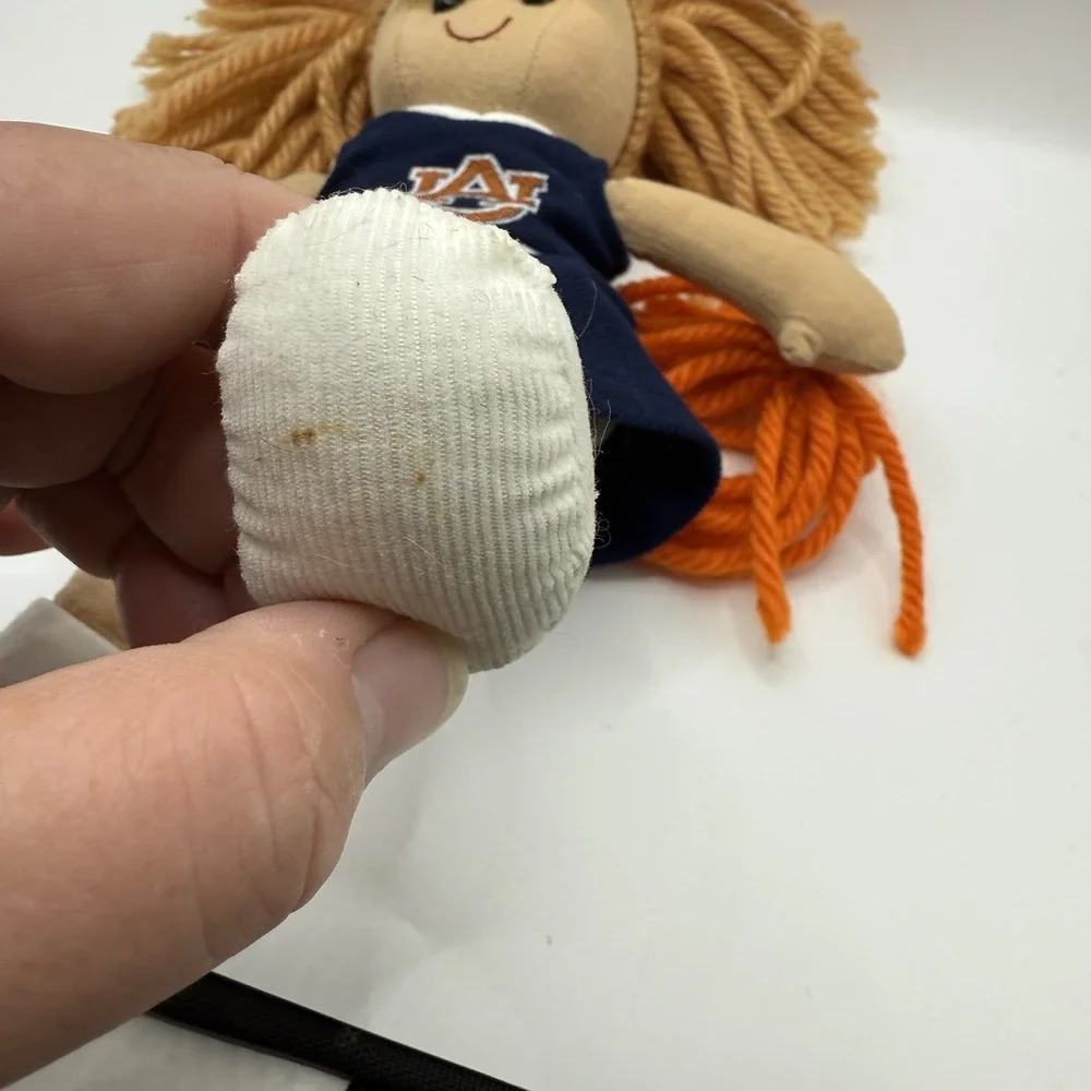 University Of Auburn‎ Tigers  Cloth Doll Cheerleader Blue Outfit Orange Pompom